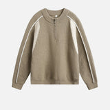Streetwear Half Zip Mid Collar Knitwear Sweater