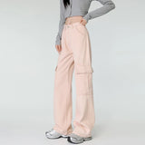 Pink Safari Style High Waist Pants