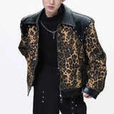 Figure-Flattering Leopard Print Lapel Jacket