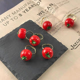 Colorful Tomato Cartoon Resin Rings