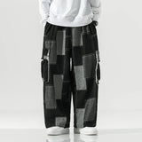 Streetwear Japanese Style Distressed Wide Leg Cargo Jeans