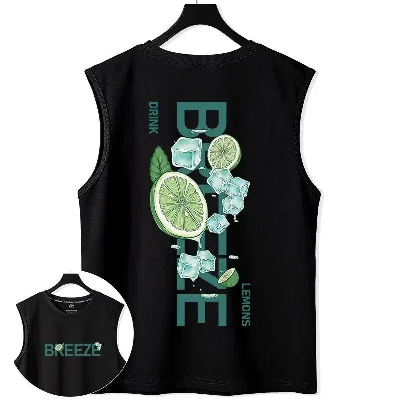 Lemon Graphic Print Sleeveless Tank T-Shirt