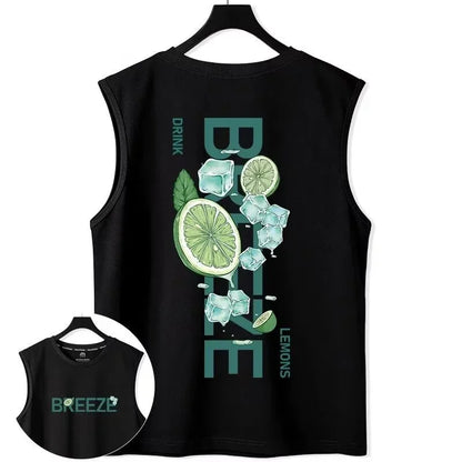 Lemon Graphic Print Sleeveless Tank T-Shirt