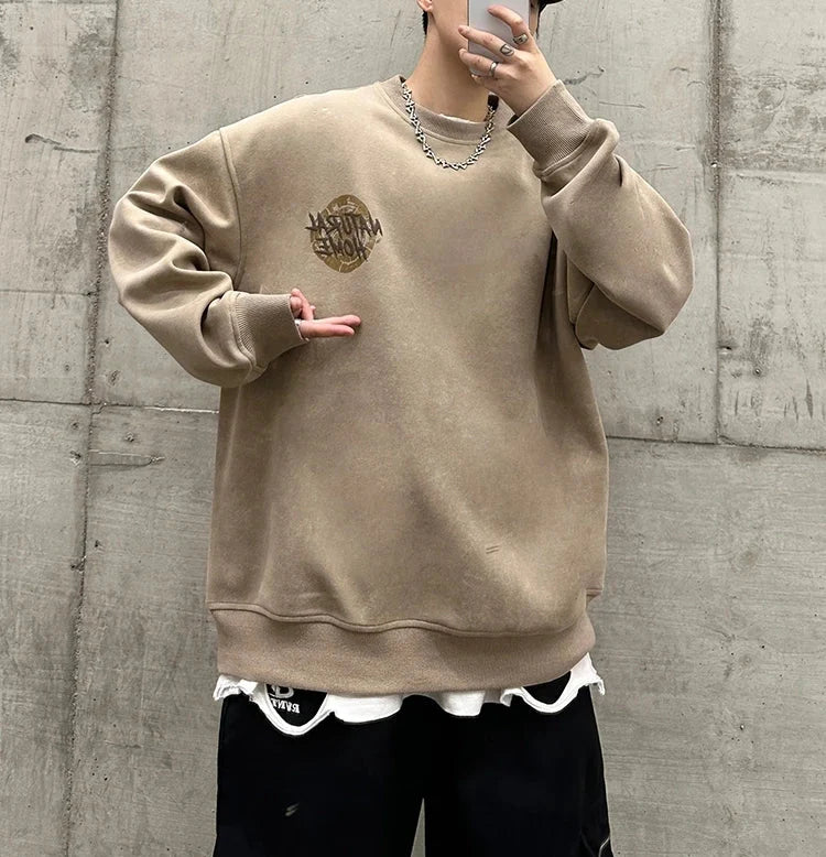 American Style Hip Hop Foam Print Sweatshirt