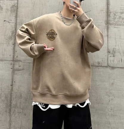 American Style Hip Hop Foam Print Sweatshirt