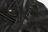 Vintage Chic Cropped Soft PU Leather Jacket
