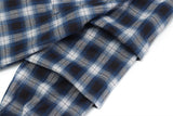 Long-sleeve Star Patch Lapel Plaid Shirt
