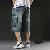Stylish Loose Baggy Cargo Denim Short