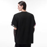Streetwear Stylish Sequin Patchwork Short Sleeve T-Shirt