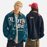 Spring Streetwear Embroidered Cargo Varsity Jacket