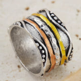 Geometric Irregular Punk Style Wide Face Rings