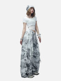 Butterfly Print Wide Leg Camo Sweatpants