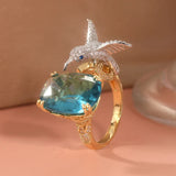 Luxury Metal Carving Bird Ring