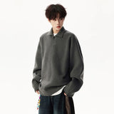 Handsome Elegant Knitted Polo Collar Sweater