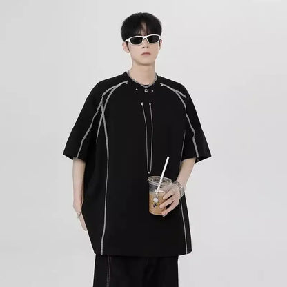 Streetwear Breathable American Black Short Sleeve T-Shirt