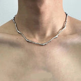 Men Luxury Irregular Titanium Steel Choker Necklace