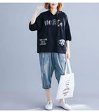 Women Cute Letter Print Casual Hoodied Sweatshirt