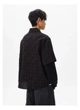 Streetwear Plaid Spliced Long Sleeve Lapel Shirt