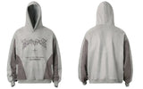 Streetwear Grunge Patchwork Suede Hoodie
