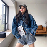 Vintage Blue Korean Design Denim Jacket