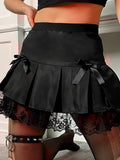 Dark Gothic Lace High Waist Skirt