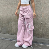 Women Streetwear Vintage Bowknot Cargo Pants