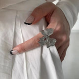 Elegant Silver Simple Bow Ring