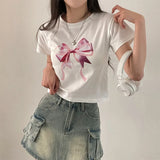 Cute Bow Print Fairy Graphic T-Shirt