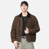 Vintage Metal Buckle Loose Bomber Jacket