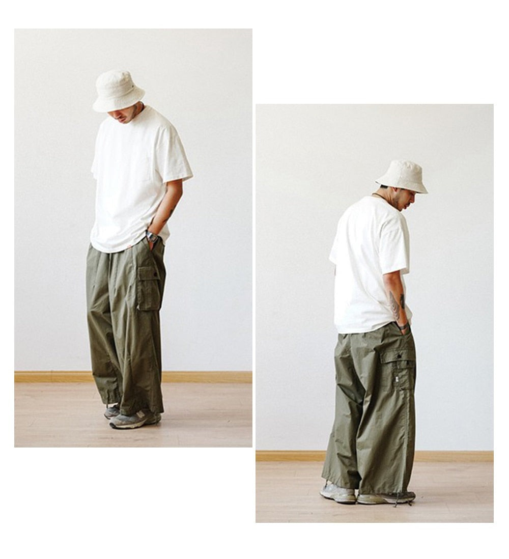 Multi-Pocket Solid Cargo Pants
