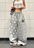 Trendy Oversized Star Wide Leg Sweatpants