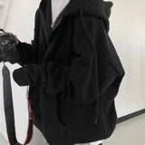 Oversized Solid Color Zip-up Hoodie