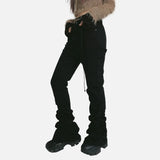 Black Slim Fit High Waist Flared Bootcut Jeans