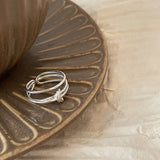 Silver Multilayer Knot Punk Ring