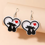 Creative Love Cat Acrylic Plate Earrings