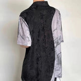 Embroidered Jacquard Retro Short-Sleeved Shirt