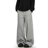 American Style Simple Solid Color Wide Leg Sweatpants