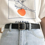 Leather Silver Buckle Y2K Belt