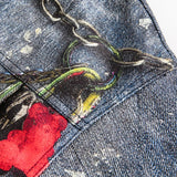 Abstract Chain Detail Denim Jacket