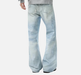 Vintage Distressed Washed High Street Wide Leg Jeans