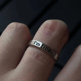 Adjustable Retro Goth I Am Fine Open Ring