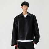 Solid Color High Street Leather Jackets