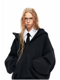 Women Cool Thick Oversize Zip-Up Sweatshirt