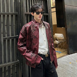 Y2K Riveted Snakeskin PU Leather Jacket