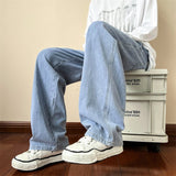Ankle-length Baggy Washed Denim Pants