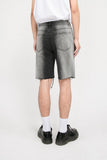 Gradient Ripped Washed Denim Shorts
