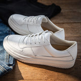 White Leather Breathable Sneakers