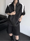 Durable Streetwear Casual Short Sleeve Zip-Up Shirt
