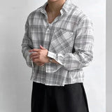 Men Casual Plaid Oversize Long Sleeve Shirt