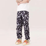 Thorn Flower Printed Camouflage Baggy Pants